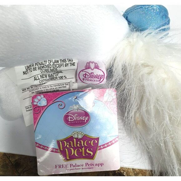 Disney Palace Pets Lg 17" Princess Cinderella Pet Plush Toy White Blue NEW - Picture 7 of 8